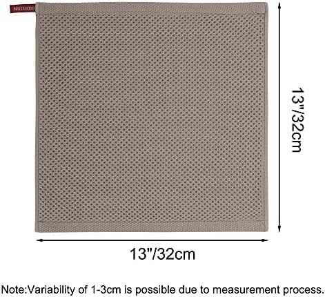 PiccoCasa 100% Cotton Dish Cloths Rags, Waffle Weave 6 Pcs 13x13 Brown