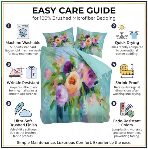 California King Duvet Cover Set Floral Fresh Floral Printed Duvet