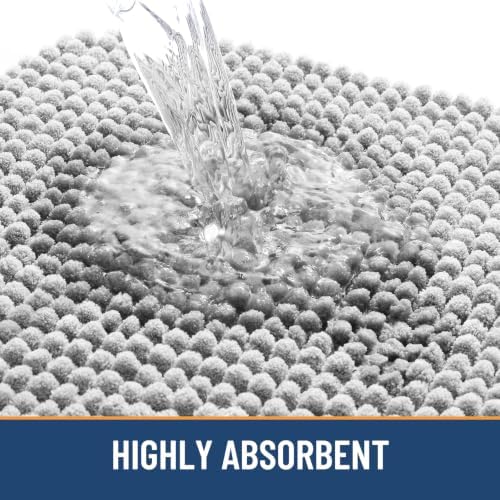 Arotive Chenille Bathroom Rugs 60x24, Soft Absorbent Bath Mat, Light