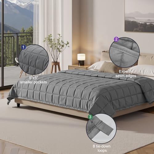 Weighted Blanket for Adults - Cooling Heavy Blanket for 110-130lbs