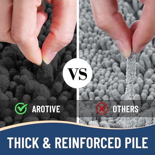 Arotive Luxury Chenille Bathroom Rugs Set, Ultra Soft and Absorbent