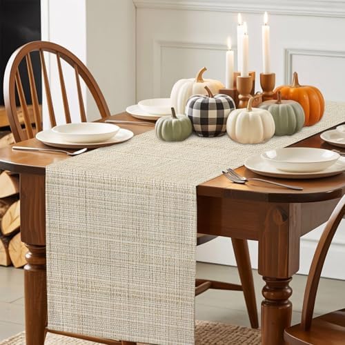 Table Runner Minimalist Beige Table Runners 13x108in Modern Rustic