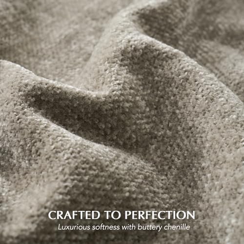 EverGrace Chenille Knit Throw Blanket for Couch, 60"x80", Taupe