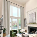 Fcosie Light Beige Extra Long Linen 100% Blackout Curtains 120 In Long