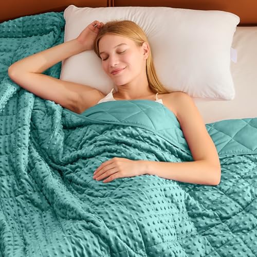 Teal Weighted Blanket for Adults 12lbs, 48"x72", Twin Full Size