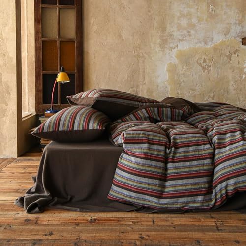 Striped Duvet Cover King Vintage Brown Comforter Cover King Size