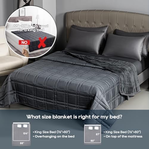 King Size Weighted Blanket 45lb(88''x104'', Dual-Sided), Cozy Warm