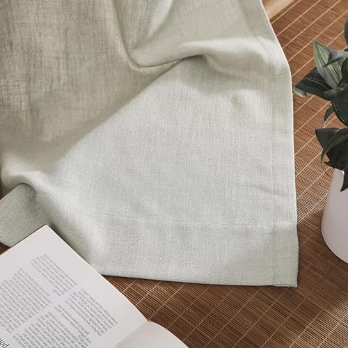 Central Park Natural Semi Sheer Grommet Curtain Linen Blended, 60"