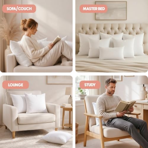 Utopia Bedding 20x20 Pillow Inserts, White Throw Pillows for Couch
