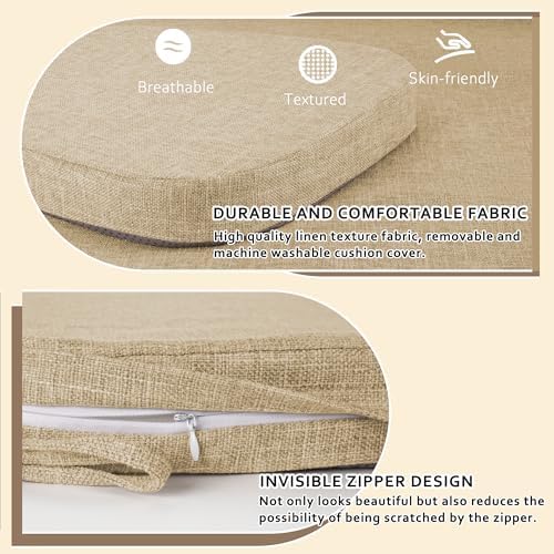 ELFJOY Non-Slip Chair Cushions for Dining Chairs Beige 16.7"x16"