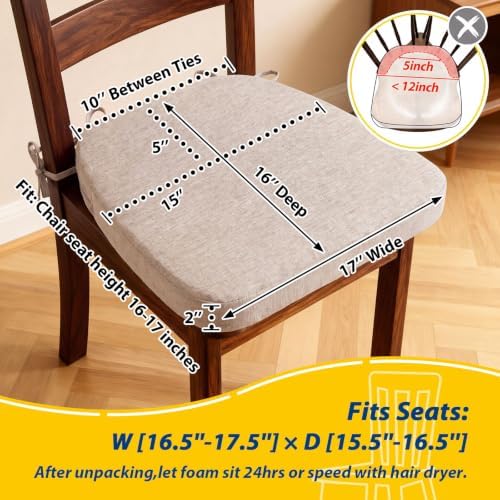AAAAAcessories Chair Cushions for Dining Chairs, 17 x 16 x 2 in, Set