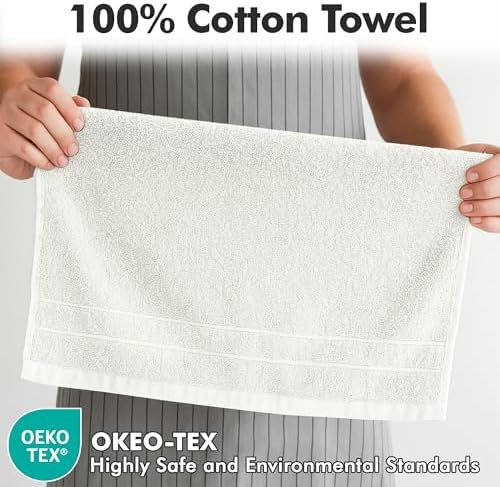100% Ring Spun Cotton Hand Towels for Bathroom – 550 GSM Soft &