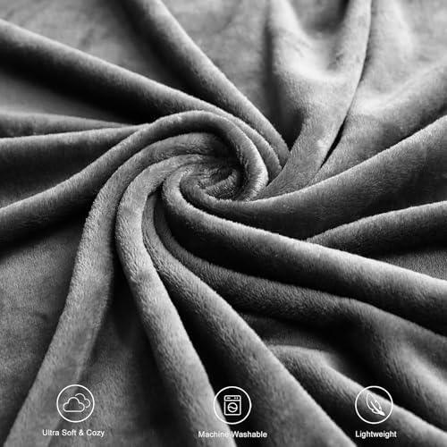 TASTHROW Grey Throw Blanket 60x80 Inches