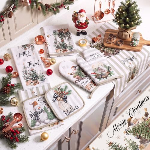 HunnmingRe 10 Pcs Neutral Christmas Kitchen Decor Accessories Set for