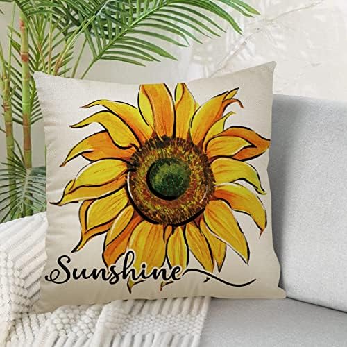 Fahrendom Sunflower Sunshine Decorative Throw Pillow Cover 20 x 20 Set