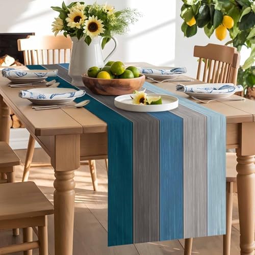 Rustic Farmhouse Burlap Table Runner 90 Inches Long Cotton Linen