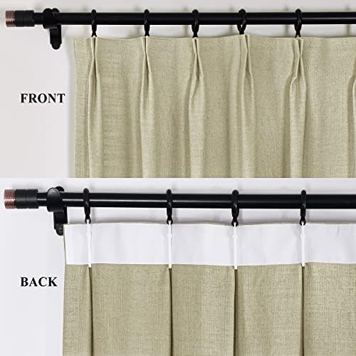 Fcosie Extra Long Linen Curtains 108 Inches Long Pinch Pleated Room