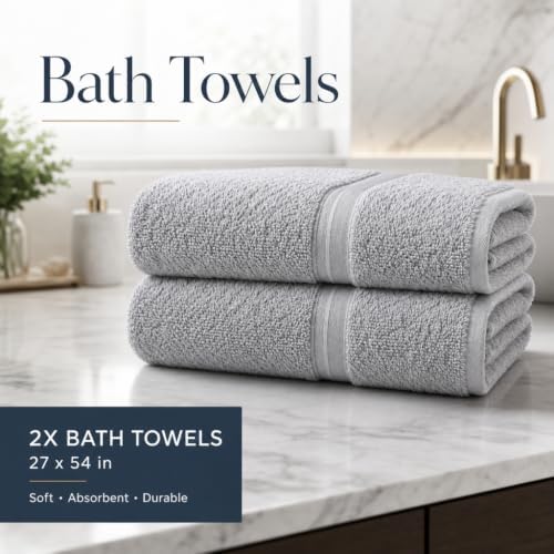 Trueloom 6 Piece Cotton Towel Set, 100% Cotton, 500 GSM Ring Spun Bath