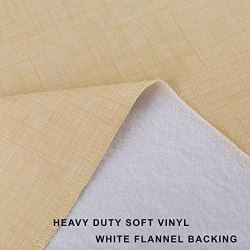 LIBERECOO Vinyl Tablecloth with Flannel Backing, Champagne