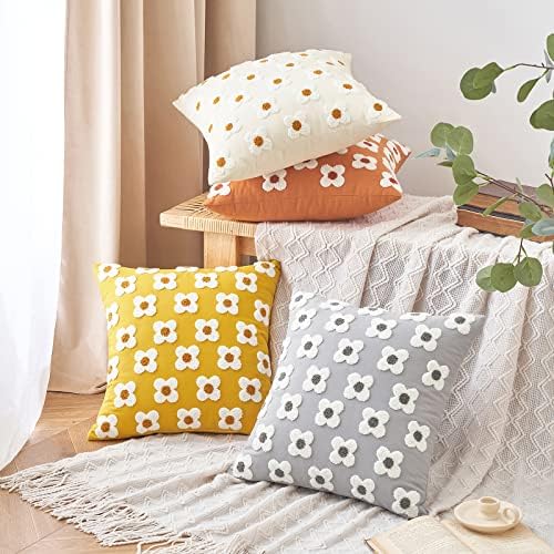 EMEMA Decorative Throw Pillow Covers Sun Flower Jacquard Pillowcase