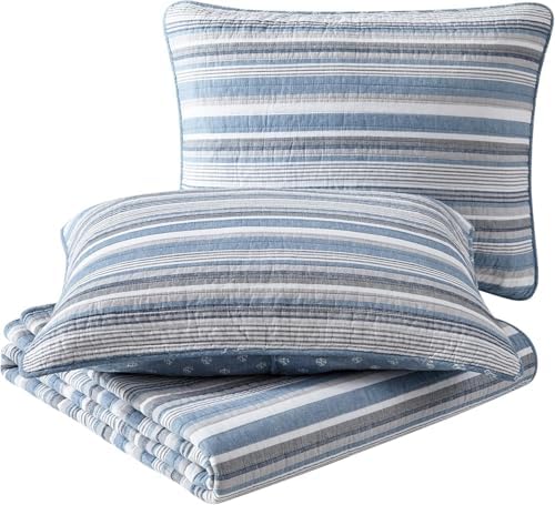 Nautica - Soft Queen Quilt Set with Shams, Lightweight Bedding