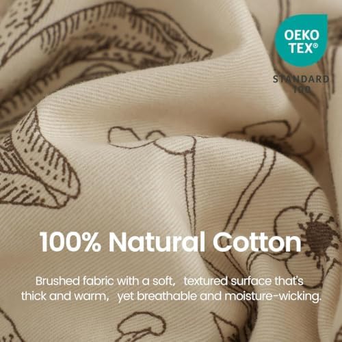 BISELINA 100% Cotton Cozy Winter Brushed Cotton Floral Bedding