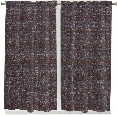 Brown Window Curtains 72 Inch Length, Farmhouse Vintage Chocolate