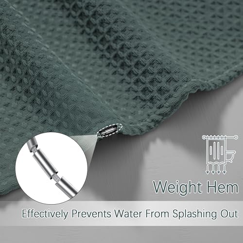 Extra Long Shower Curtain, 96 Inch Long Waffle Weave Heavy Duty Thick