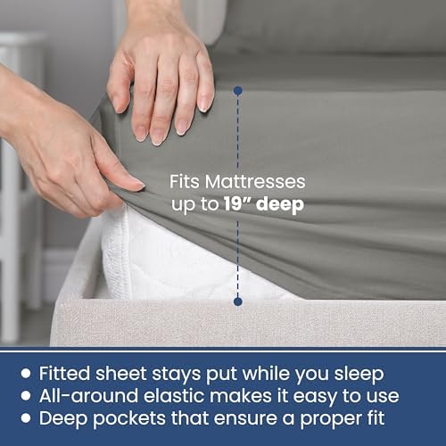 Martex 400 Thread Count Sheet Set, 4 Piece, King Size, Grey