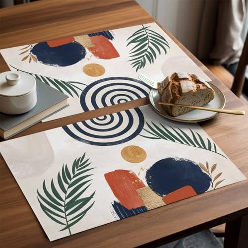 Placemats Set of 8, Boho Woven Placemat, Linen Place Mats for