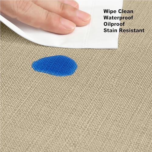 Lintex Cafe Hotel Linen Look Vinyl Flannel Backed Tablecloth