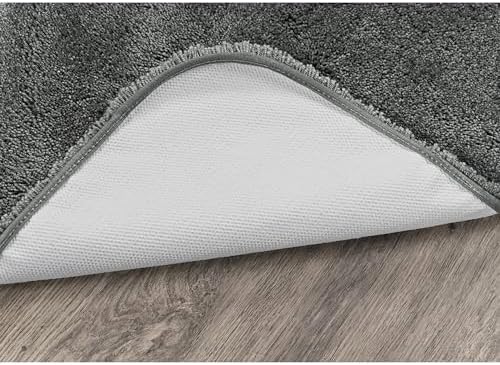 Garland Rug Finest Luxury Dark Gray 22 in. x 60 in. Ultra Plush