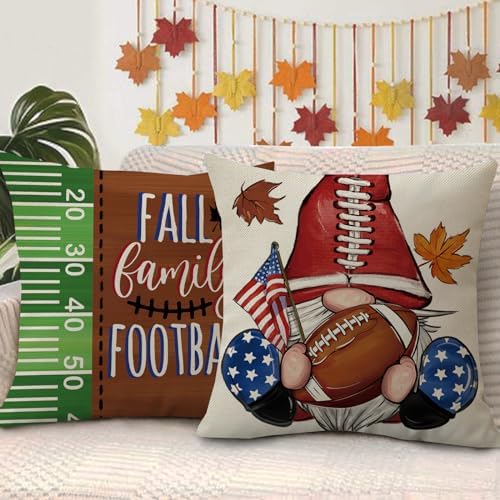 Fahrendom Fall Family Football Decorative Throw Pillow Covers