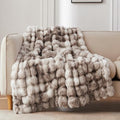 COOVA Soft Bubble Faux Fur Throw Blanket, 60"x80", Tie-dye Brown