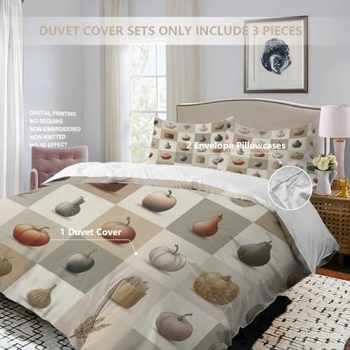 Abstract Gourds Apple Cores Grain Sheaves 100% Cotton Duvet Cover Set