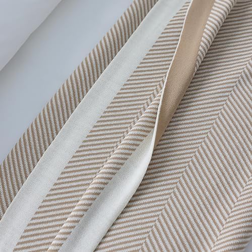 Striped Knitted Throw Blanket, Acrylic Super Soft Warm Blanket for