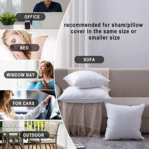 HITO 18x18 Pillow Inserts (Set of 2) - Down Alternative 100% Cotton