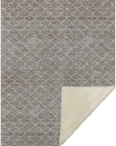 Addison Rugs ASB933 Taupe 50" x 70" Oversized Sherpa Throw Blanket