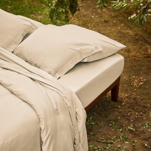 Garnier-Thiebaut USA Sunset Sand Twin XL Fitted Sheet, 100% Cotton
