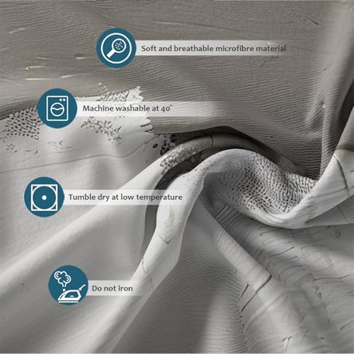 Abstract Duvet Cover 3 Pieces Set Minimalist Abstract Gray Comforter