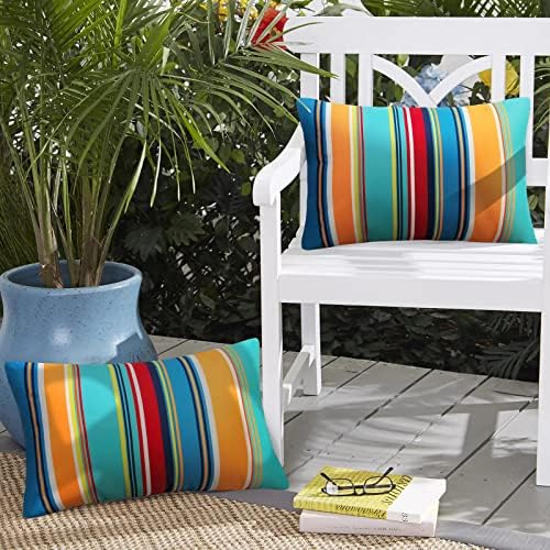 Pyonic Outdoor Lumbar Pillow Covers Set of 2 Waterproof Throw Pillow