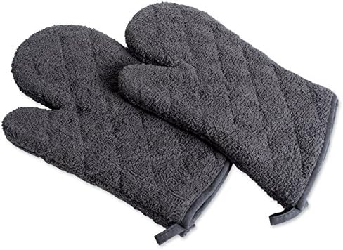 DII Basic Terry Collection 100% Cotton Quilted, Oven Mitt, Mineral