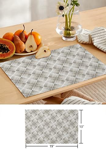 Abstract Stripes Table Mats Set of 4 With Table Runner 90 Inches