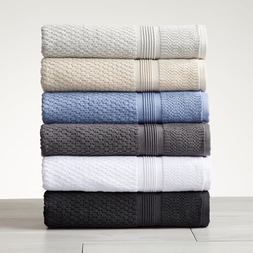Market & Place 100% Cotton Waffle Weave 6 Piece Towel Set – Soft