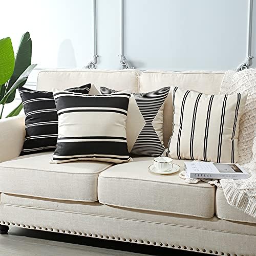 OTOSTAR Pack of 4 Outdoor Throw Pillow Covers 18x18 Inch Waterproof