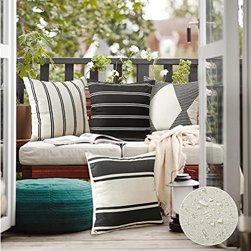 OTOSTAR Pack of 4 Outdoor Throw Pillow Covers 18x18 Inch Waterproof