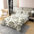 Feelyou Boho Vintage Floral Duvet Cover 100% Cotton Queen Size Boys