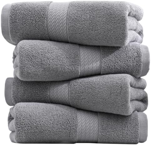 100% Cotton Hand Towel Set of 4, Oversized Ultra Soft Luxury Towels