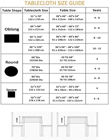 EHouseHome Heavy Duty Fabric Tablecloth with White