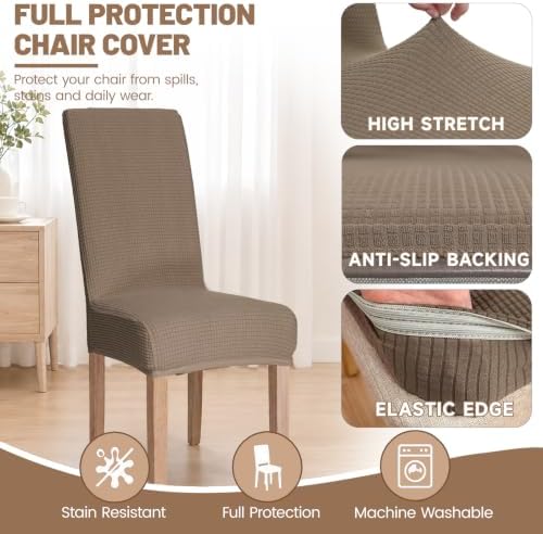 Chair Covers Dining Room Set of 6,Printed Patterned Stretch Non Slip